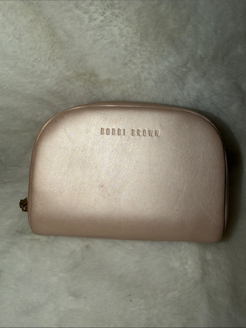 Bobbi Brown Metallic Rose Gold Cosmetic Bag